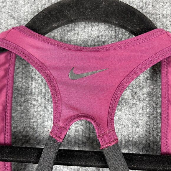 Nike Dri-Fit Alpha Sports Bra Small Burgundy Wireless Racerback Adjustable Strap - Picture 6 of 11